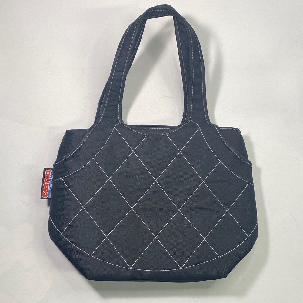 Costco insulated Black Quilted Tote Bag